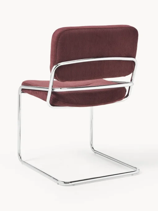 Sillas>Westwing Collection Silla basculante de cuerda Don Cuerda color vino, plateado brillante