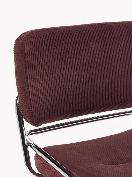 Sillas>Westwing Collection Silla basculante de cuerda Don Cuerda color vino, plateado brillante