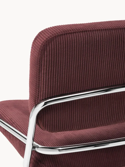 Sillas>Westwing Collection Silla basculante de cuerda Don Cuerda color vino, plateado brillante