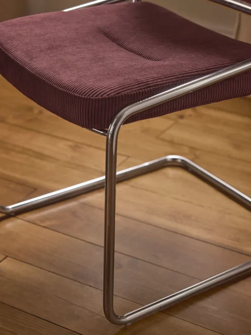 Sillas>Westwing Collection Silla basculante de cuerda Don Cuerda color vino, plateado brillante