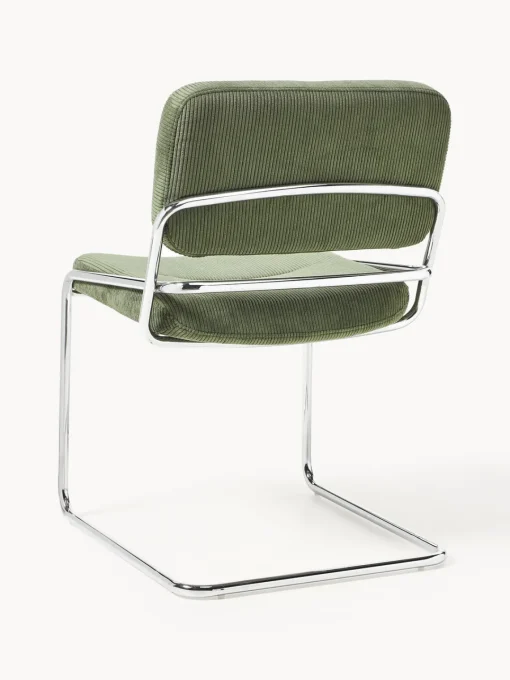 Sillas>Westwing Collection Silla basculante de cuerda Don Cuerda verde oscuro, plateado brillante