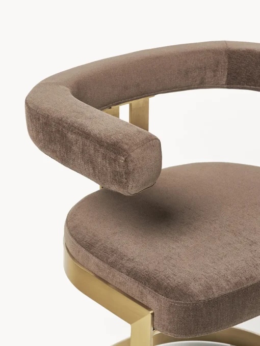 Sillas>Westwing Collection Silla cantilever tapizada Gianni Tejido turrón, dorado