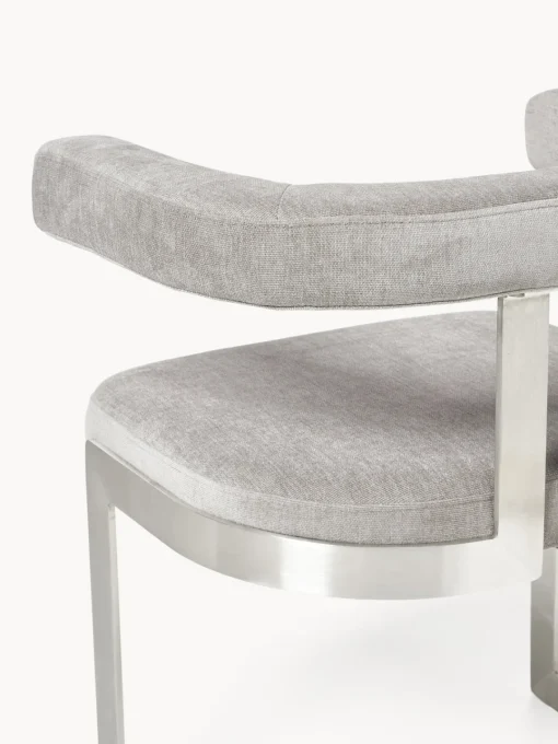 Sillas>Westwing Collection Silla cantilever tapizada Gianni Tejido gris claro, plateado