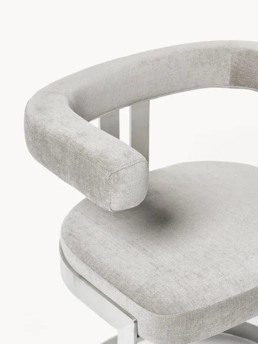 Sillas>Westwing Collection Silla cantilever tapizada Gianni Tejido gris claro, plateado