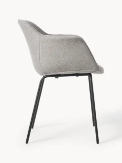 Sillas Con Reposabrazos|Sillas></noscript>Westwing Collection Silla con asiento estrecho y reposabrazos Fiji Tejido gris claro, negro