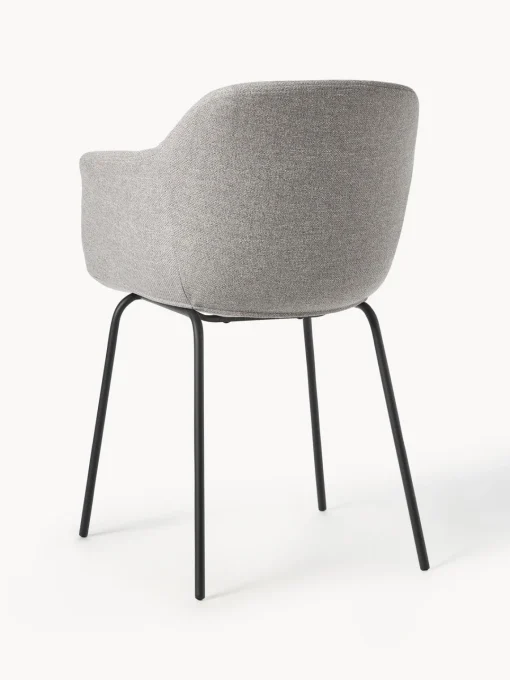 Sillas Con Reposabrazos|Sillas>Westwing Collection Silla con asiento estrecho y reposabrazos Fiji Tejido gris claro, negro