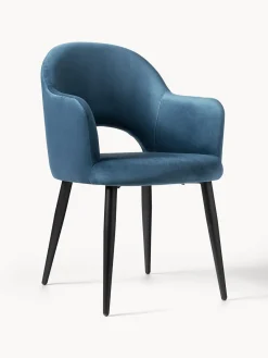 Online Silla con reposabrazos de terciopelo Rachel Sillas Con Reposabrazos|Sillas
