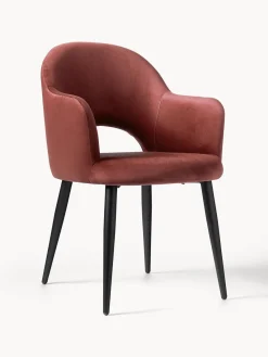 Discount Silla con reposabrazos de terciopelo Rachel Sillas Con Reposabrazos|Sillas