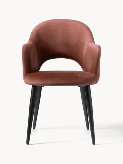 Discount Silla con reposabrazos de terciopelo Rachel Sillas Con Reposabrazos|Sillas