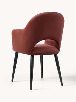 Discount Silla con reposabrazos de terciopelo Rachel Sillas Con Reposabrazos|Sillas