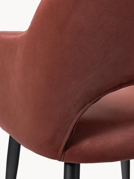 Discount Silla con reposabrazos de terciopelo Rachel Sillas Con Reposabrazos|Sillas