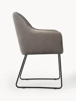 Sillas Con Reposabrazos|Sillas></noscript>Westwing Collection Silla con reposabrazos de terciopelo Isla Terciopelo gris oscuro, negro