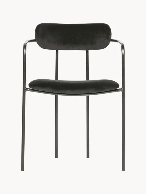 Sillas Con Reposabrazos|Sillas> Silla con reposabrazos de terciopelo y metal Elvy