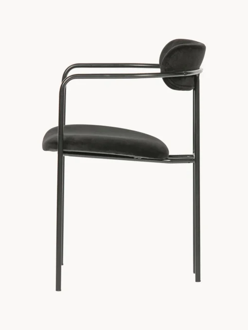 Sillas Con Reposabrazos|Sillas> Silla con reposabrazos de terciopelo y metal Elvy