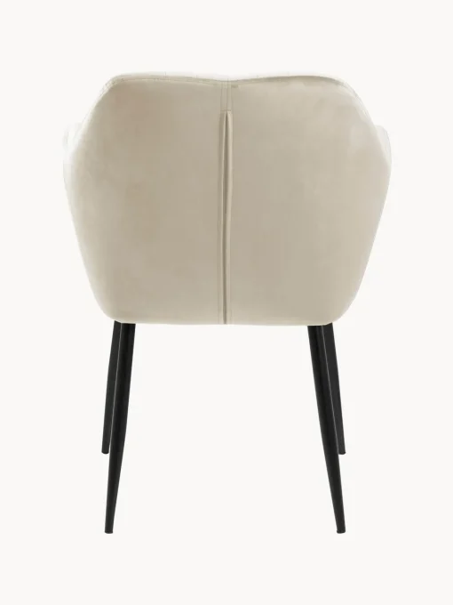 Sillas Con Reposabrazos|Sillas> Silla con reposabrazos de terciopelo Emilia Terciopelo beige, negro mate