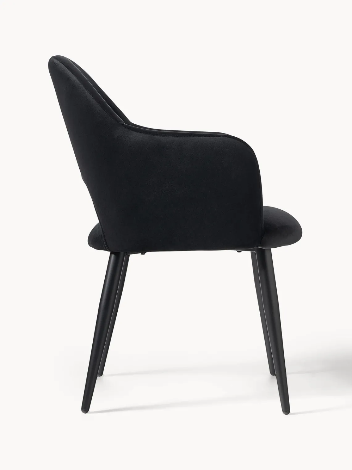 Sillas Con Reposabrazos|Sillas>Westwing Collection Silla con reposabrazos de terciopelo Rachel Terciopelo negro, negro, mate