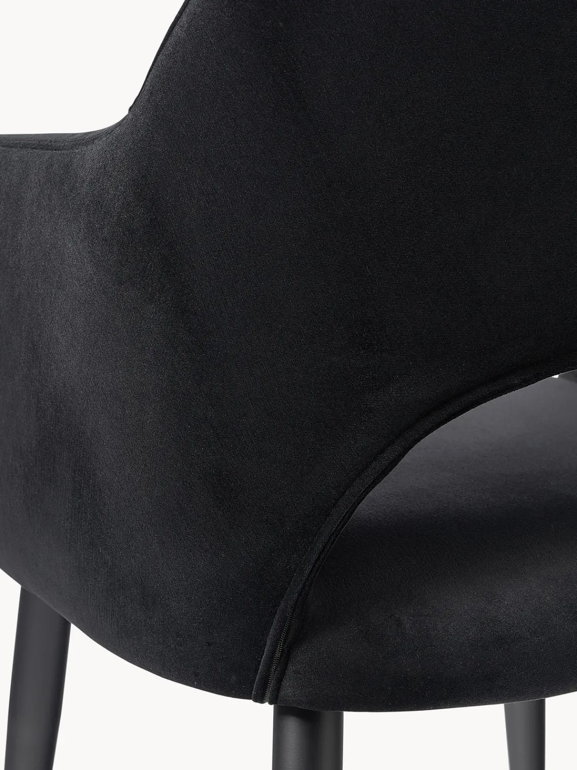 Sillas Con Reposabrazos|Sillas>Westwing Collection Silla con reposabrazos de terciopelo Rachel Terciopelo negro, negro, mate