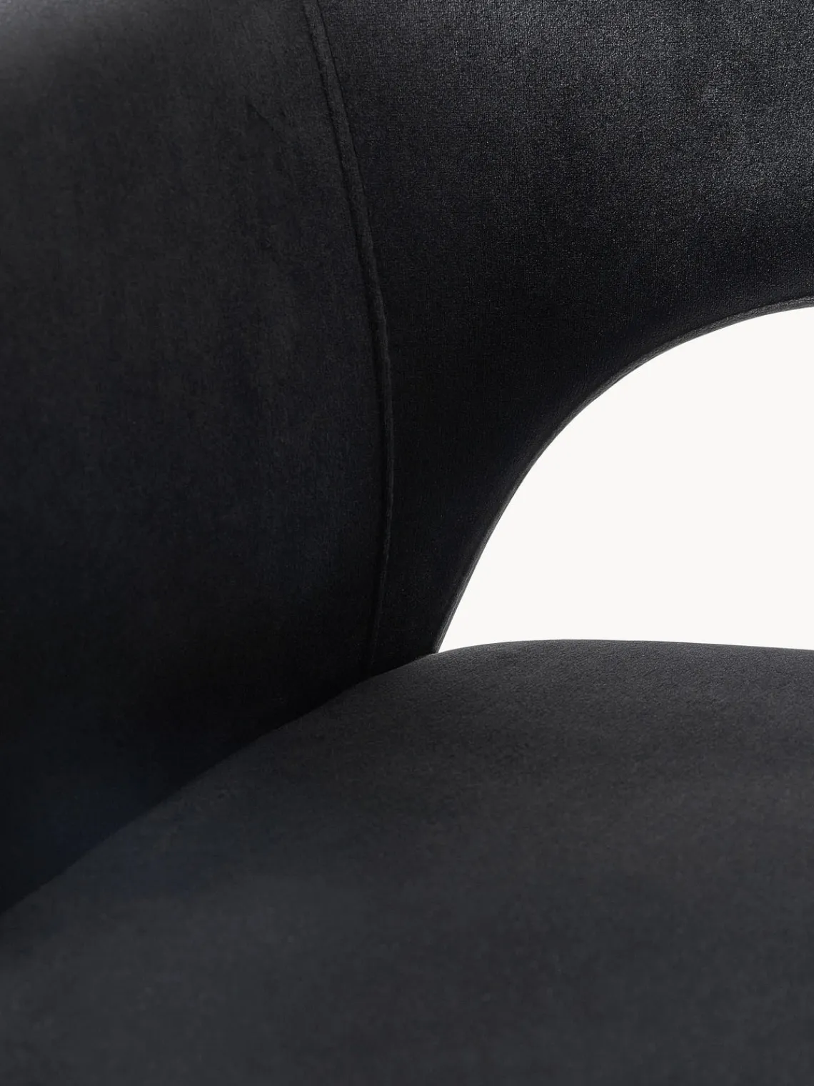 Sillas Con Reposabrazos|Sillas>Westwing Collection Silla con reposabrazos de terciopelo Rachel Terciopelo negro, negro, mate