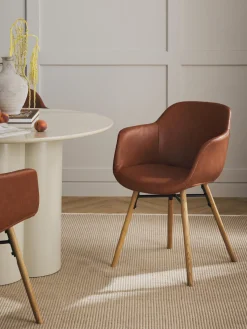 Discount Silla con reposabrazos de cuero sintético Fiji Sillas Con Reposabrazos|Sillas