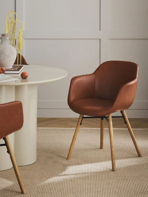 Discount Silla con reposabrazos de cuero sintético Fiji Sillas Con Reposabrazos|Sillas