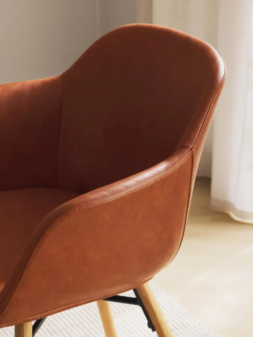 Discount Silla con reposabrazos de cuero sintético Fiji Sillas Con Reposabrazos|Sillas