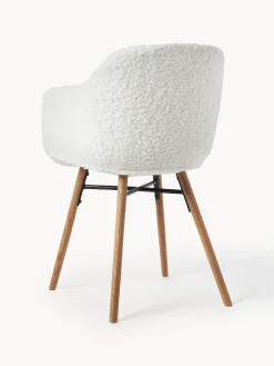 Sillas Con Reposabrazos|Sillas></noscript>Westwing Collection Silla con reposabrazos de borreguillo Fiji Borreguillo blanco crema, madera de roble