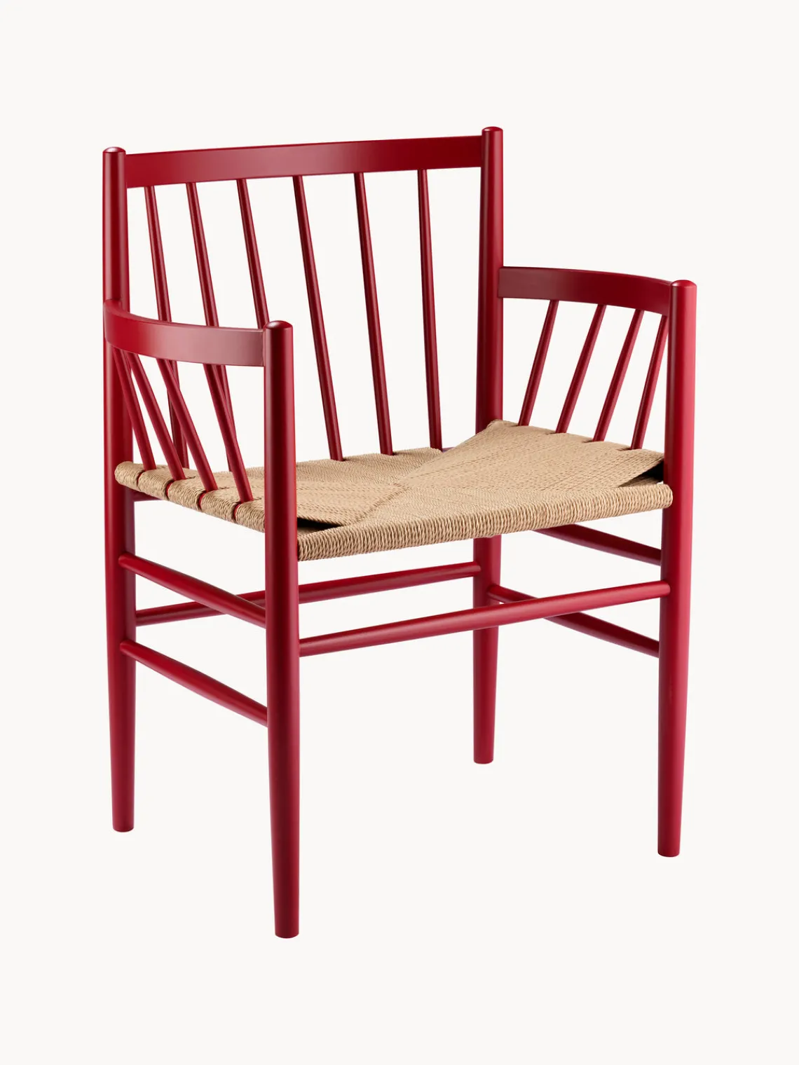 Sillas>FDB Møbler Silla con reposabrazos de madera J81 Rojo, beige