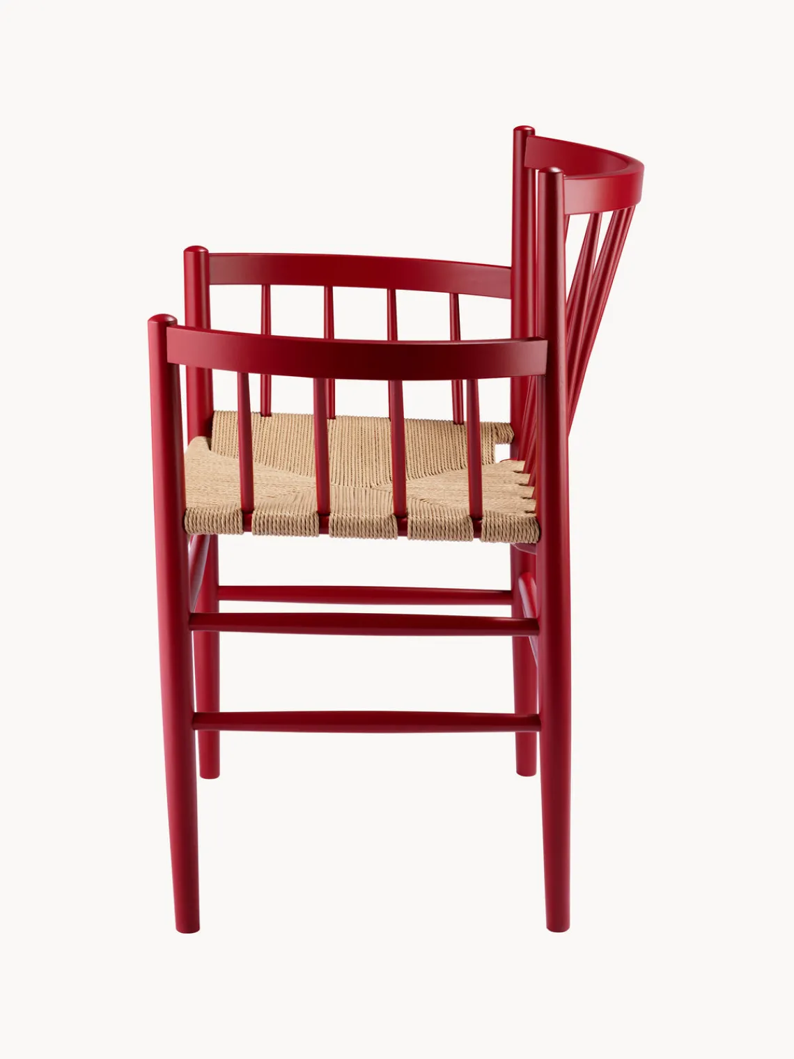 Sillas>FDB Møbler Silla con reposabrazos de madera J81 Rojo, beige