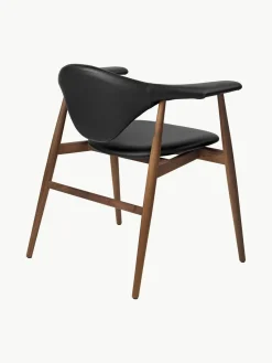 Sillas De Madera|Sillas Con Reposabrazos></noscript>GUBI Silla con reposabrazos de madera de nogal Masculo Cuero negro, madera de nogal