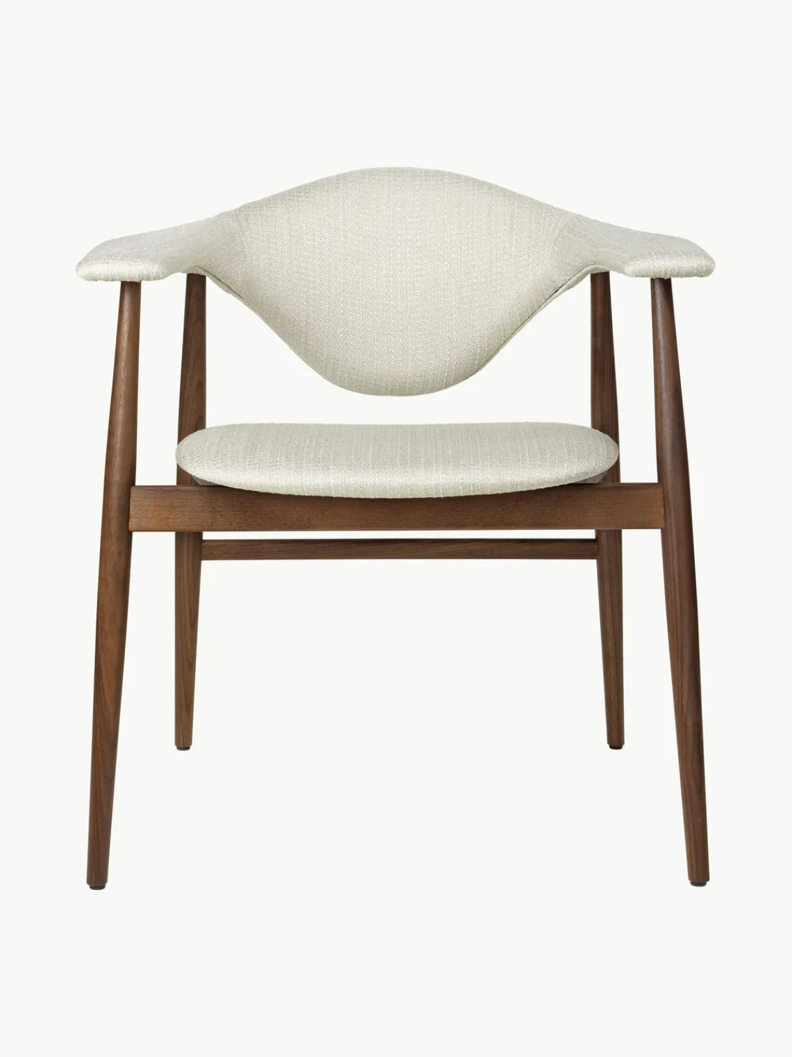 Sillas De Madera|Sillas Con Reposabrazos>GUBI Silla con reposabrazos de madera de nogal Masculo Tejido blanco Off White, madera de nogal