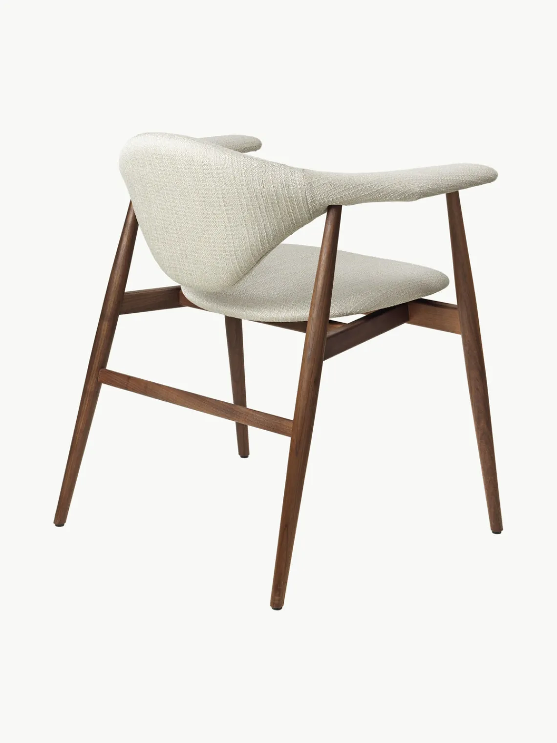 Sillas De Madera|Sillas Con Reposabrazos>GUBI Silla con reposabrazos de madera de nogal Masculo Tejido blanco Off White, madera de nogal