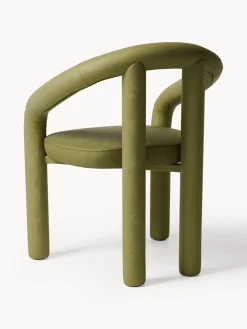 Silla con reposabrazos de terciopelo Calan Sillas