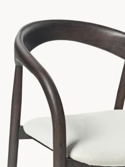 Sillas De Madera|Sillas Con Reposabrazos></noscript>Westwing Collection Silla con reposabrazos de madera de fresno y asiento tapizado Camille Tejido blanco Off White, madera de fresno oscura