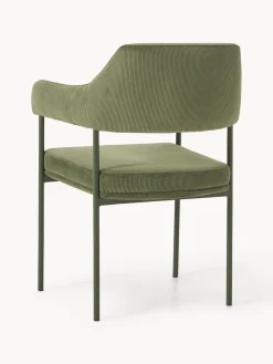 Discount Silla con reposabrazos de pana Zoe Sillas Con Reposabrazos|Sillas