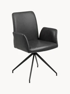 New Silla con reposabrazos giratoria de cuero sintético Naya Sillas Con Reposabrazos|Sillas