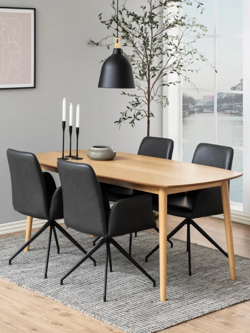New Silla con reposabrazos giratoria de cuero sintético Naya Sillas Con Reposabrazos|Sillas