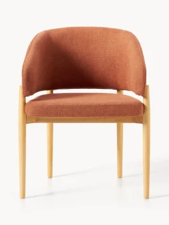Sillas Con Reposabrazos|Sillas></noscript>Westwing Collection Silla con reposabrazos Nemo Tejido terracota, madera de fresno clara