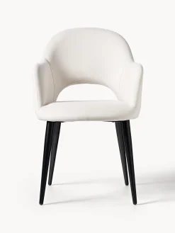 Sillas Con Reposabrazos|Sillas></noscript>Westwing Collection Silla con reposabrazos Rachel Tejido fino blanco crema