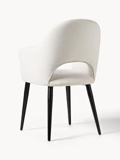 Sillas Con Reposabrazos|Sillas></noscript>Westwing Collection Silla con reposabrazos Rachel Tejido fino blanco crema