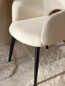 Sillas Con Reposabrazos|Sillas></noscript>Westwing Collection Silla con reposabrazos Rachel Tejido fino blanco crema