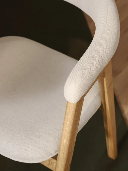 Sillas Con Reposabrazos|Sillas>Westwing Collection Silla con reposabrazos tapizada Nik Tejido blanco Off White, madera de roble barnizada