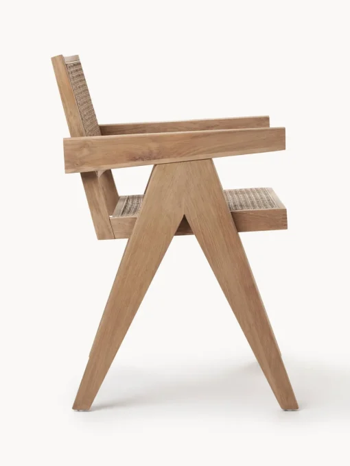 Sillas De Madera|Sillas Con Reposabrazos>Westwing Collection Silla con repozabrazos de tejido vienés Sissi Madera de roble clara, beige claro