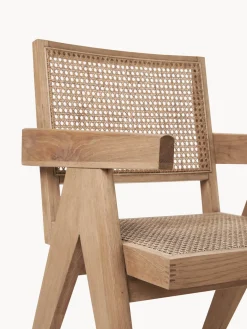 Sillas De Madera|Sillas Con Reposabrazos></noscript>Westwing Collection Silla con repozabrazos de tejido vienés Sissi Madera de roble clara, beige claro
