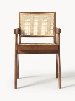 Sillas De Madera|Sillas Con Reposabrazos></noscript>Westwing Collection Silla con repozabrazos de tejido vienés Sissi Madera de roble oscura, beige claro