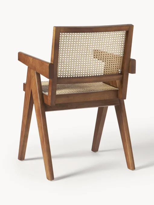 Sillas De Madera|Sillas Con Reposabrazos>Westwing Collection Silla con repozabrazos de tejido vienés Sissi Madera de roble oscura, beige claro