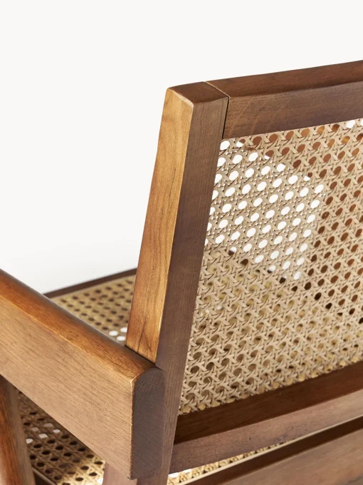 Sillas De Madera|Sillas Con Reposabrazos>Westwing Collection Silla con repozabrazos de tejido vienés Sissi Madera de roble oscura, beige claro