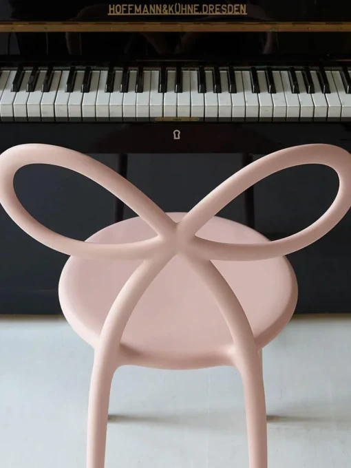 Sillas De Jardín|Sillas De Jardí­N>Qeeboo Silla de diseño Ribbon Rosa claro mate