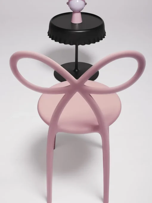 Sillas De Jardín|Sillas De Jardí­N>Qeeboo Silla de diseño Ribbon Rosa claro mate
