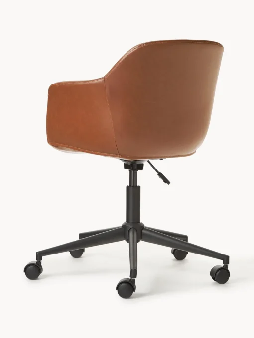 Sillas De Escritorio|Sillas De Escritorio>Westwing Collection Silla de escritorio con asiento estrecho de cuero sintético Fiji Cuero sintético turrón