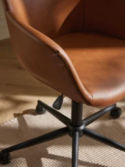 Sillas De Escritorio|Sillas De Escritorio></noscript>Westwing Collection Silla de escritorio con asiento estrecho de cuero sintético Fiji Cuero sintético turrón